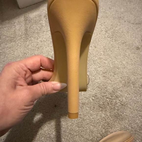 Nude Elegant Tan Stiletto Heels - Picture 7 of 8